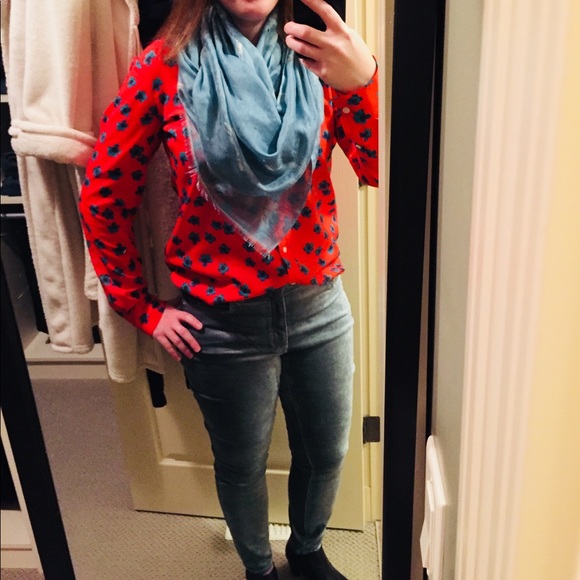 BR Orange and Turquoise Poppy Blouse - Picture 3 of 3